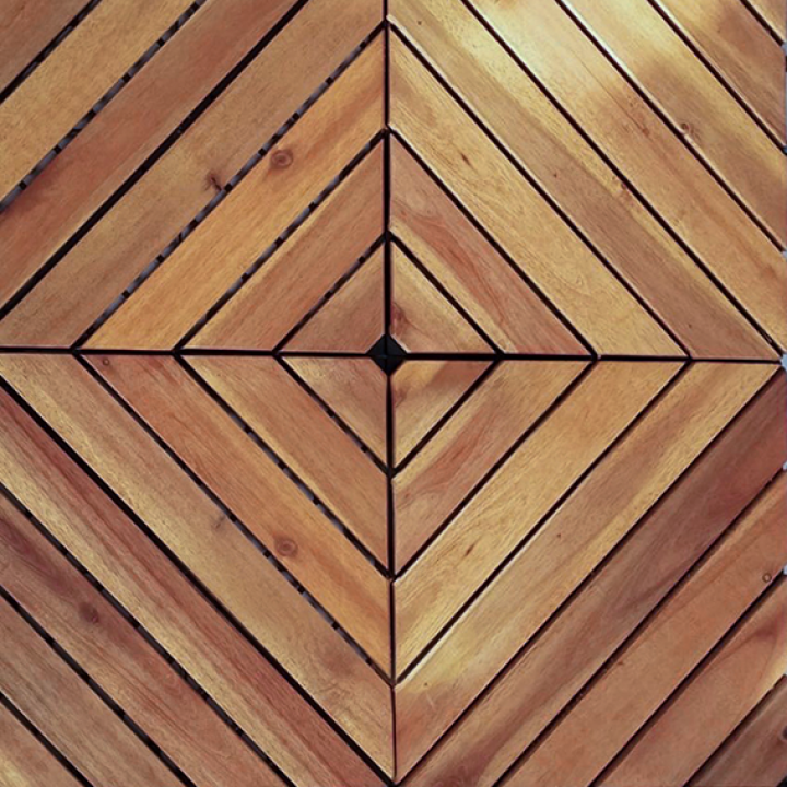 Wood Interlocking Diagonal 8-bar Tiles