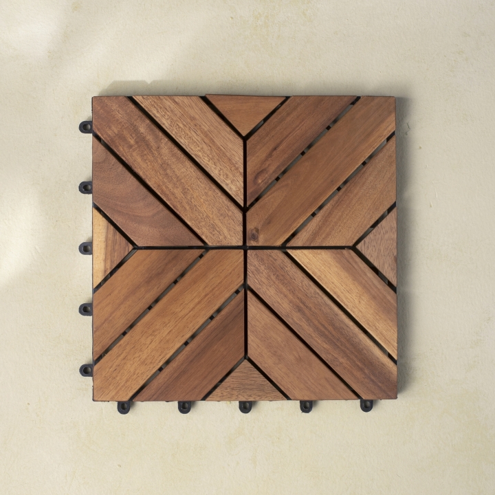 Wood Interlocking Diamond Shape Tiles