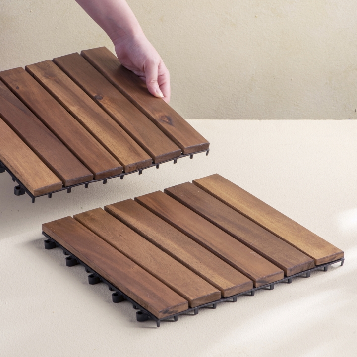 Wood Interlocking 6-bar Tiles