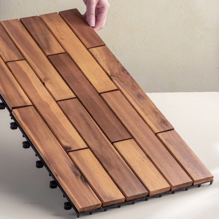 Wood Interlocking Offset Tiles