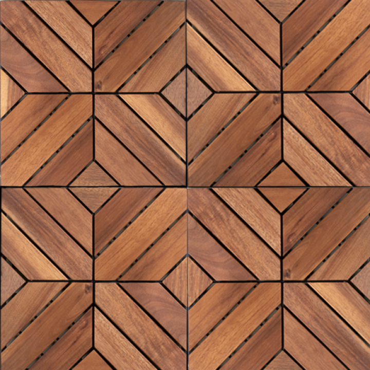 Wood Interlocking Diamond Shape Tiles