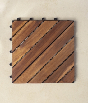 Wood Interlocking Diagonal 8-bar Tiles