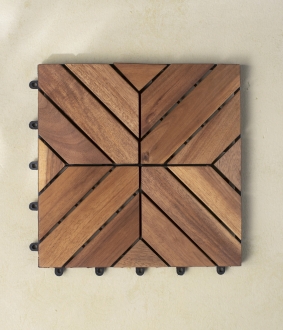 Wood Interlocking Diamond Shape Tiles