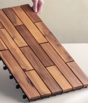 Wood Interlocking Offset Tiles